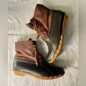 Sperry Saltwater Leather Brown Duck Boots 8 Waterproof